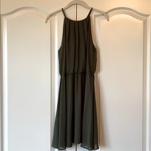 Lush Military Green Mini Dress